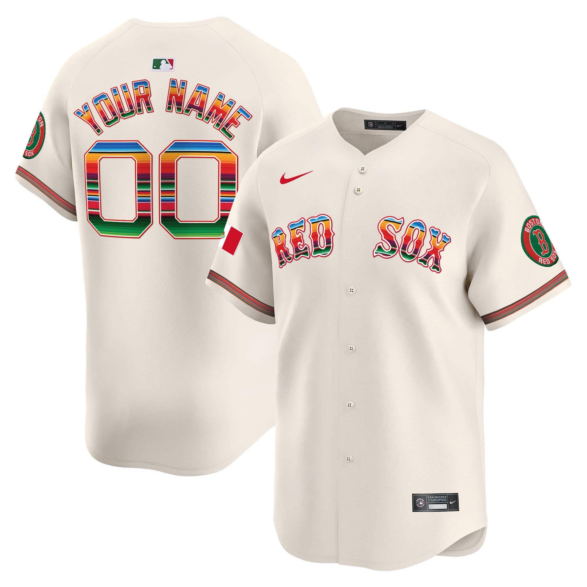 Men Boston Red Sox Cream 2024 Nike Mexico Vapor Premier Limited Custom MLB Jersey